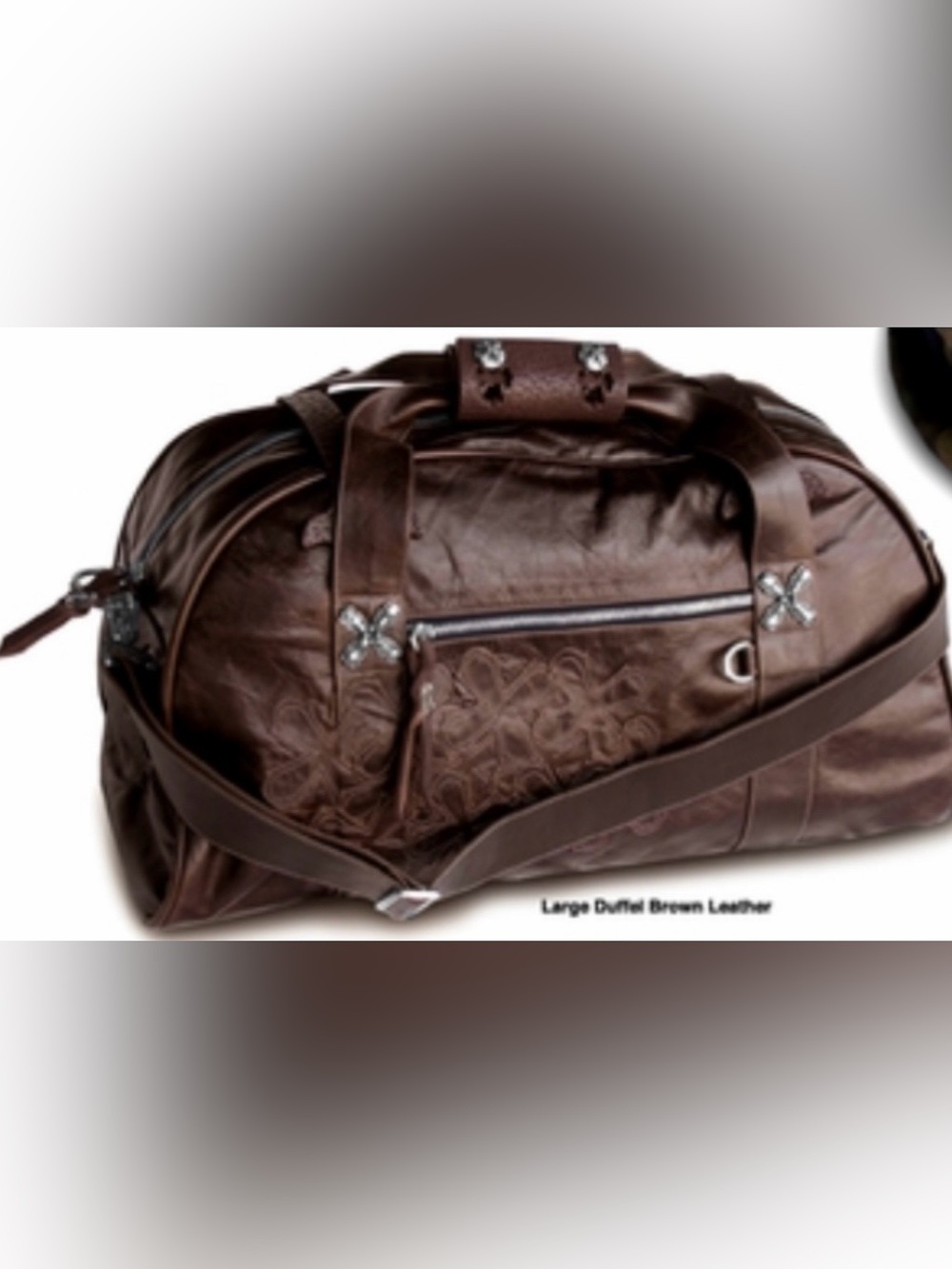 Men's Large Brown Leather Duffel Bag - Unbranded